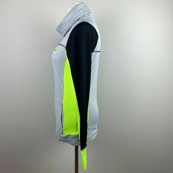 Pink Victorias Secret Top S Turtleneck Pullover Active Zip Pockets Thumbholes - Picture 6 of 10